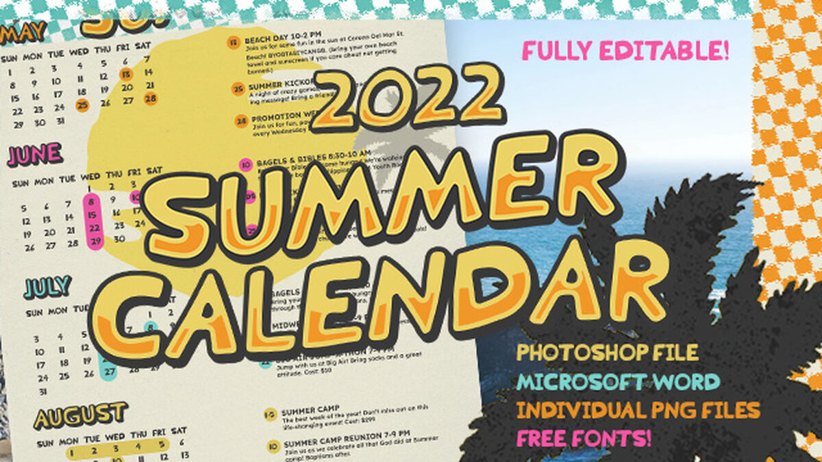 2022 Surf and Skate Summer Calendar image number null